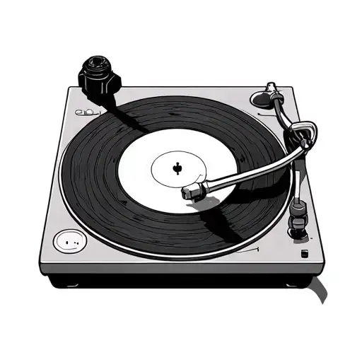 A Turntable In Fine Lines In A Light Very Minimalistic Lines And Design