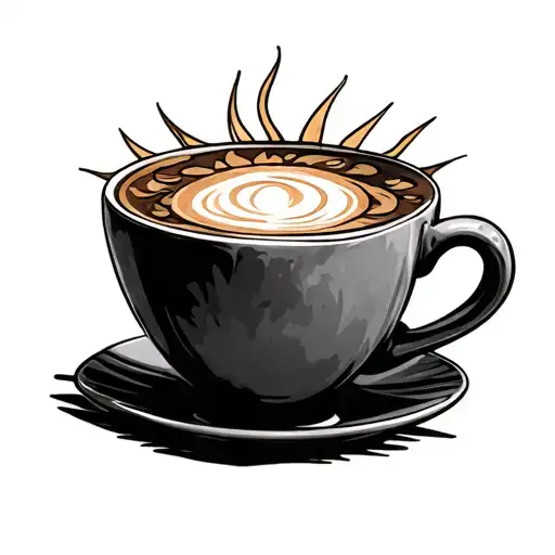 Coffee Cup With A Sun Inside