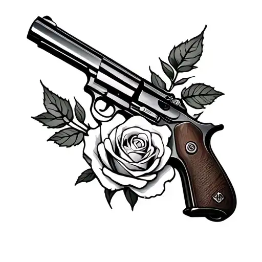 A Gun And A Rose Intertwined