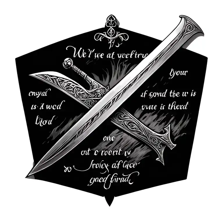 Sword Down Spine With A Bible Verse