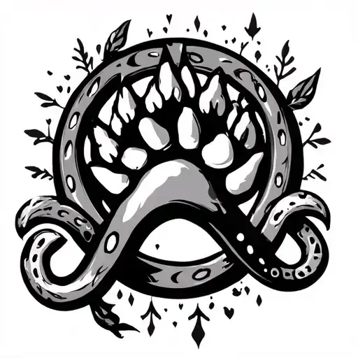 Infinity With A Cat Paw Names And Horseshoes Incorporating Symbols