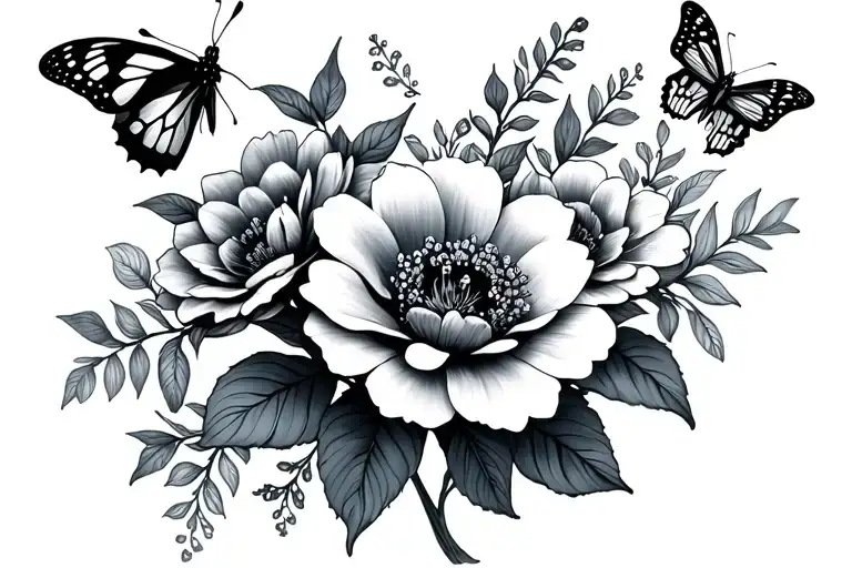 Flowers And Butterflies