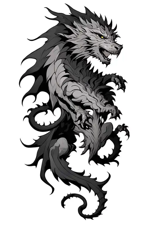 Manticore Rampant In Black