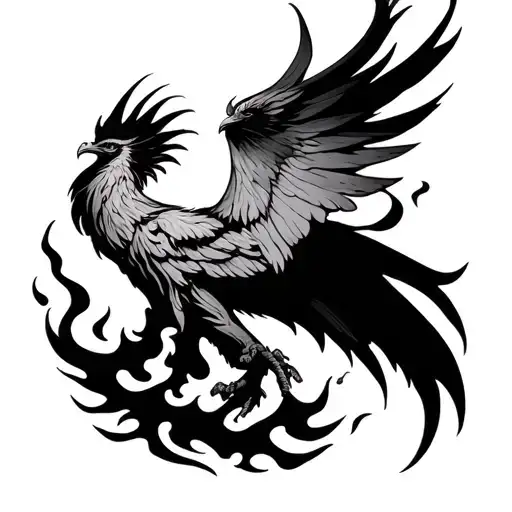 Phoenix Rising From Flames
