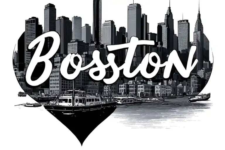 Minimalist Love Of The City Of Boston