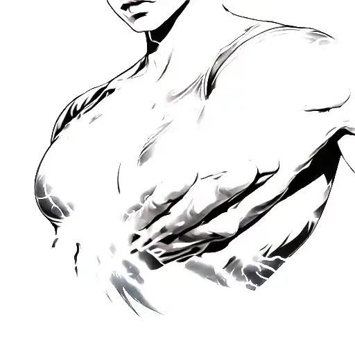 Lightning Stretches After The Arm Of The Shoulder Until The Breast Cage