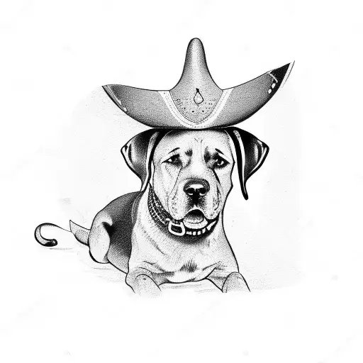 A Labrador Dog Wearing A Sombrero And Playing A Guitar