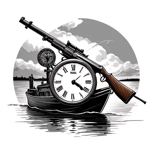 Clock Rifle Boat Caravan Fishing