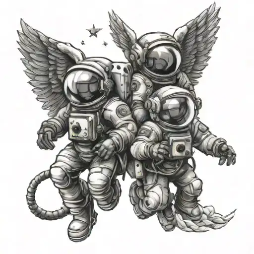 Two Astronaut Star And An Angel