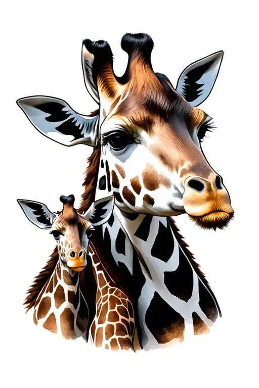Mum And Son Giraffe