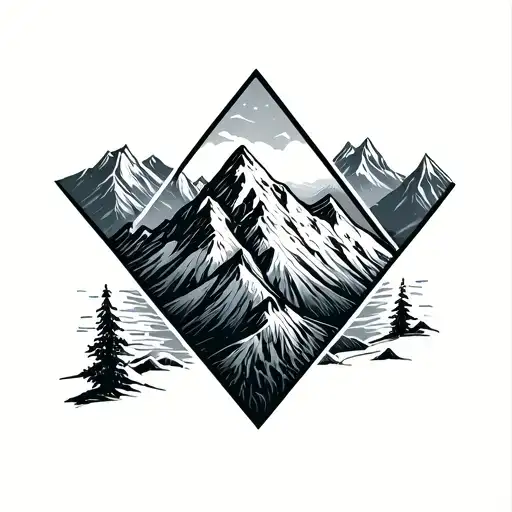 Mountain Range Triangle Frame