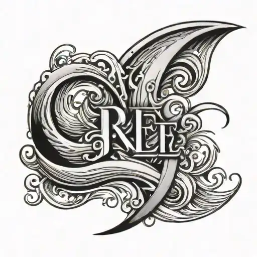 Name Reece Water Waves Intials