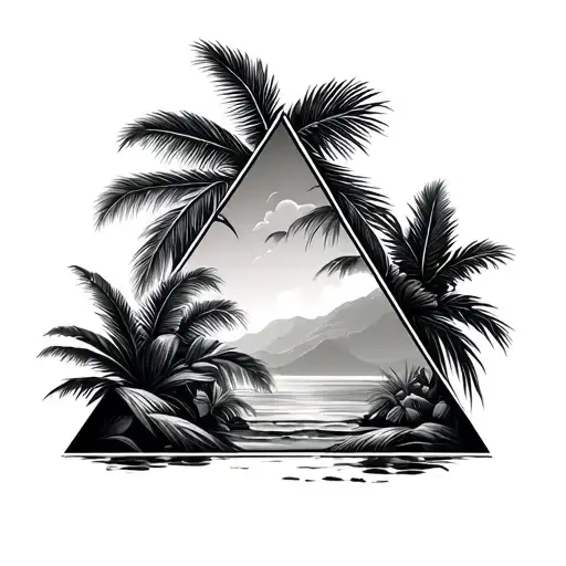 Tropical View Triangle Frame
