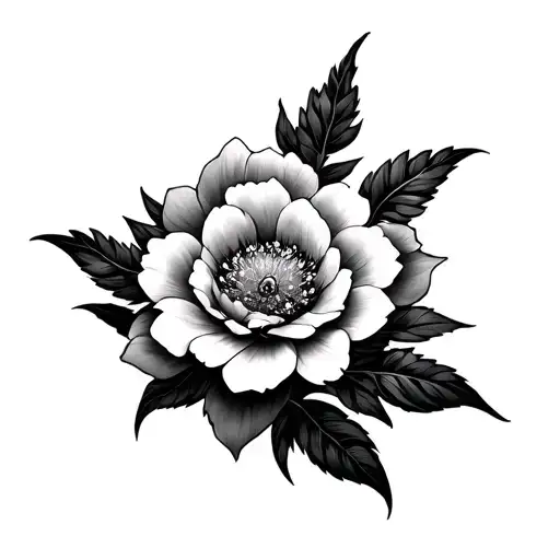 Cyber Sigilism Flower Tattoo Design