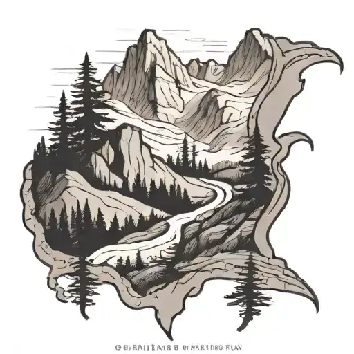 Pacific Crest Trail Winding Through A Mountain