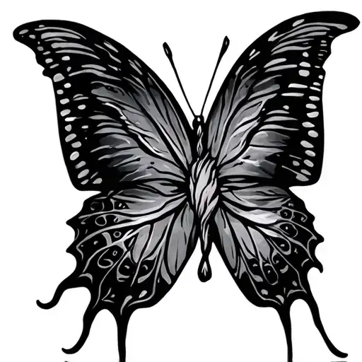 Butterfly And River Flowing