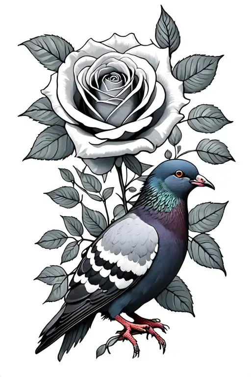 Roses And Pidgeon