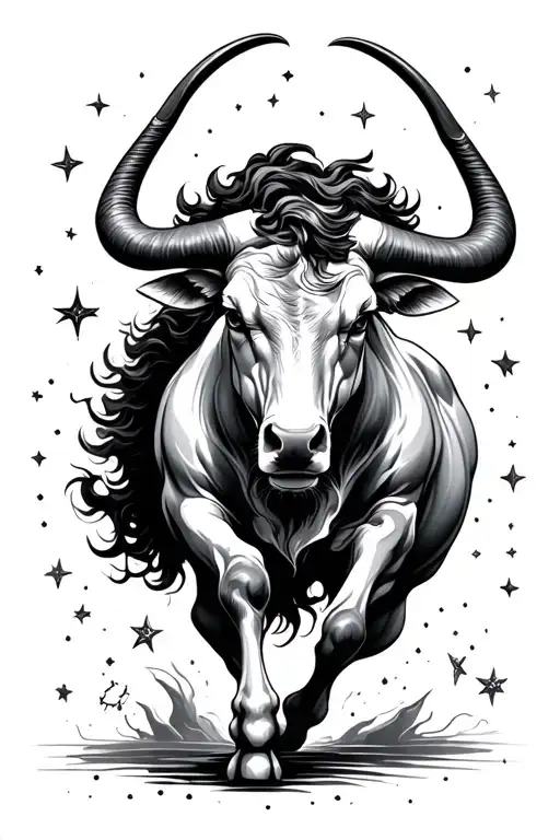 Taurus Running Through The Stars Forming The Shape