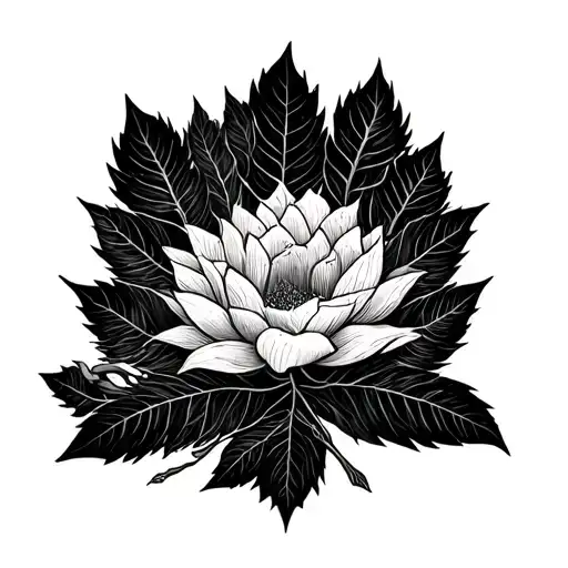 Nature Fine Line Realism Style