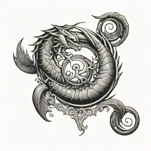 Scorpio And Pisces Tattoo Design