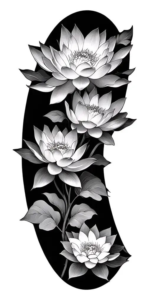 Lotus Flowers Intertwined