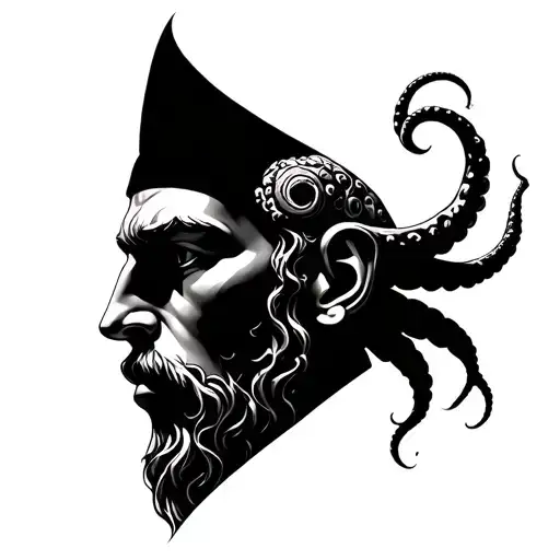 Poseidon's Face With Tentacles