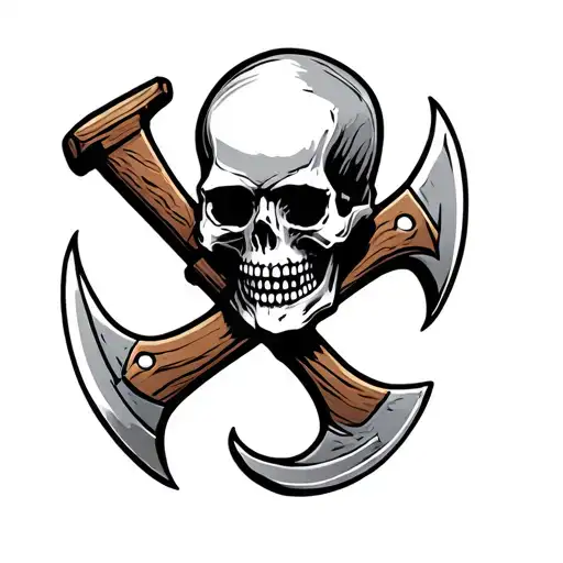 Skull And Axes Crosses