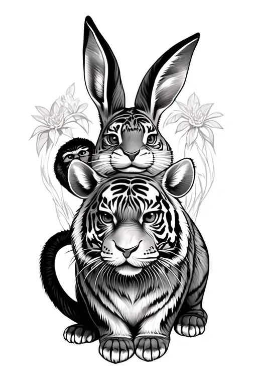 Tiger Rabbit And Monkey