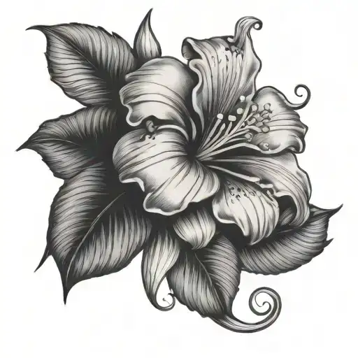 Lilly And Hibiscus Flower Blooming