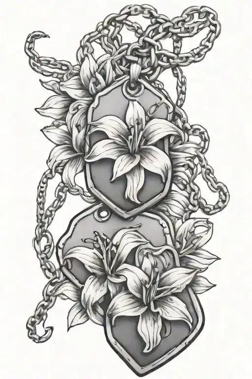 Dog Tags Hanging From Lilys