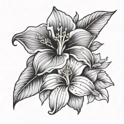 Lilly Flower With Hibiscus Flower