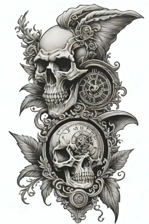 Skull And Clock
