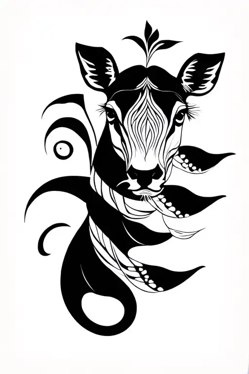 Traditional African Tattoo Combination Of Animal Silhouettes Forming