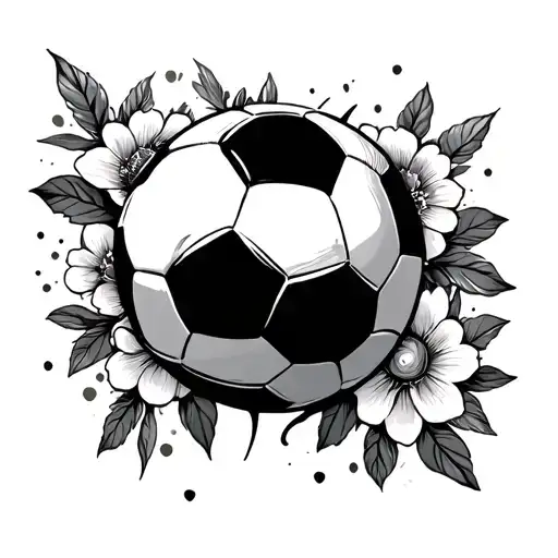 Love For Real Madrid And Football With Flowers