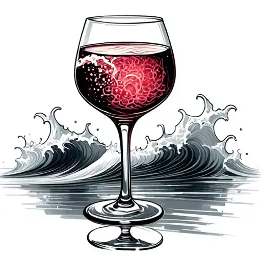 Wine Glass Containing Wave Crashing