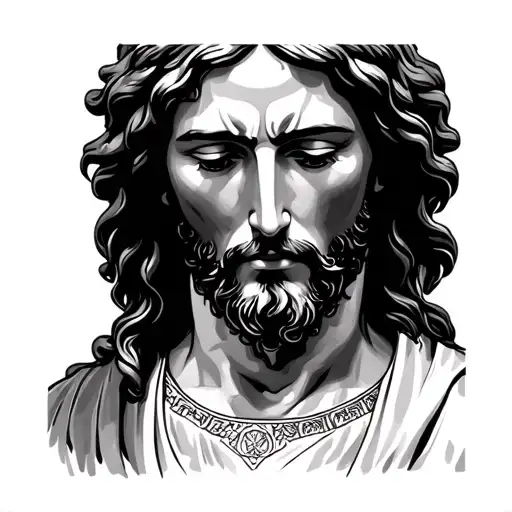 Jesus Face Looking Down