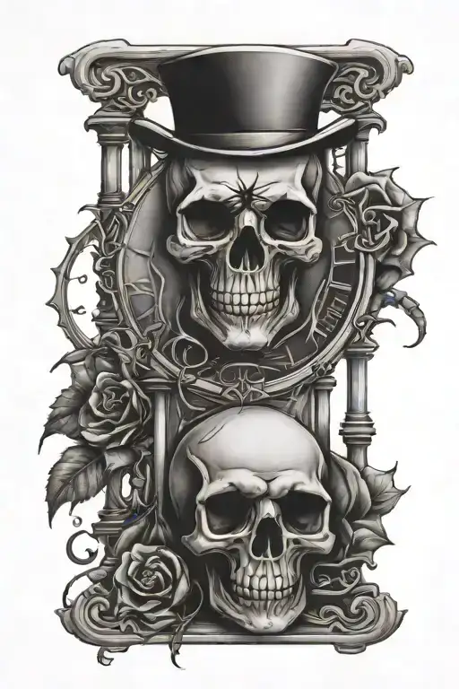 Skull Spider Hourglass