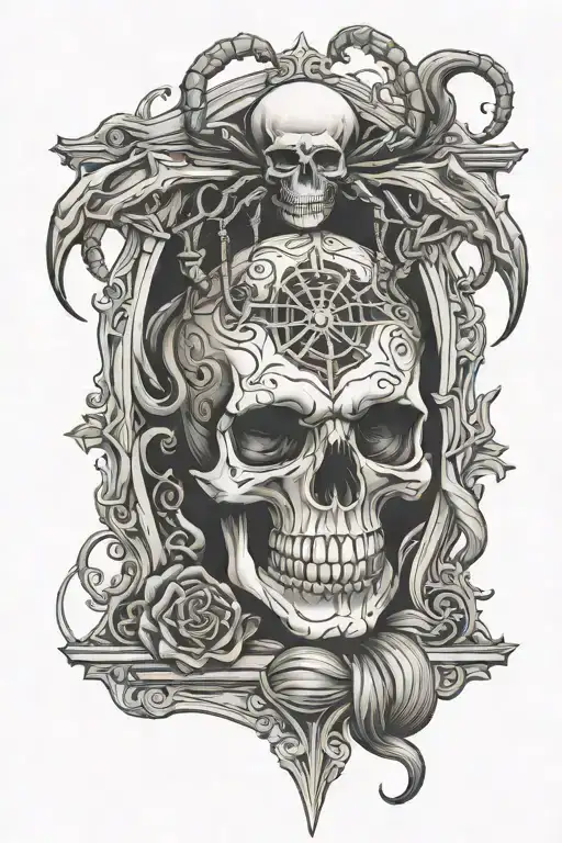 Skull Spider Hourglass