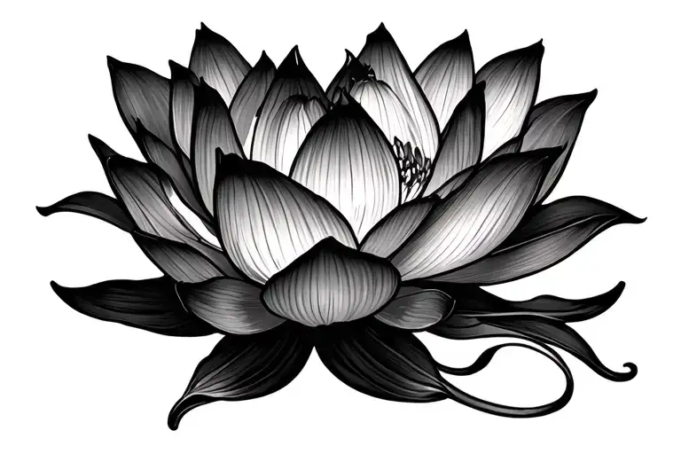 Lotus Flower With Papillion -Shaped Leaves