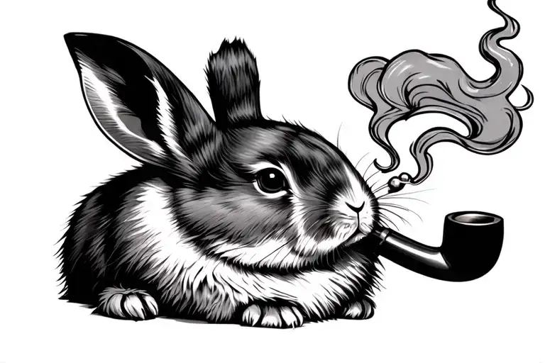 Rabbit Smoking A Pipe