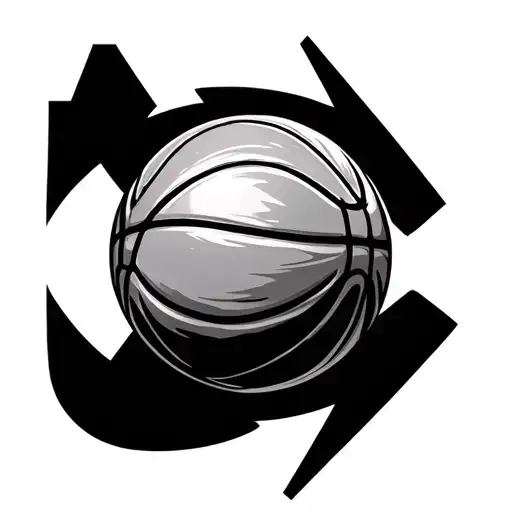 Mandala Ball Of Basketball In The Middle Of The Arrow Surrounded