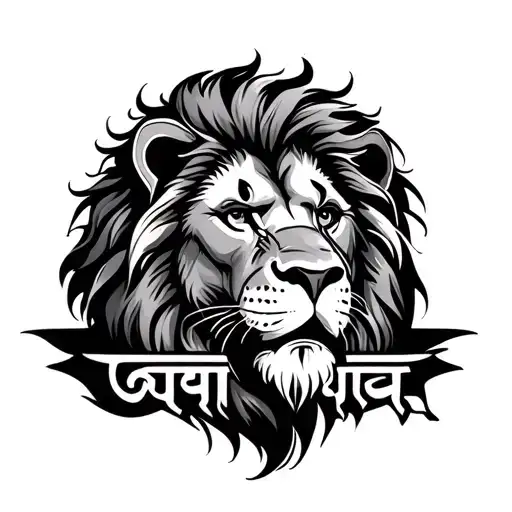 Maahin Name In Hindi With Lion Tattoo For Man For Forearm