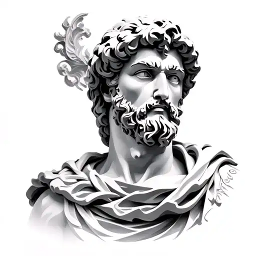 Zeus Like Marble Stature