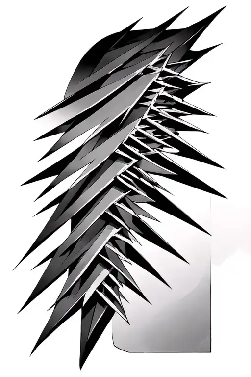 Geometric Spikes Going Down Spine