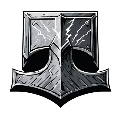 Thor Hammer And Lightning