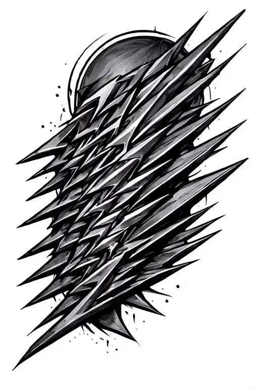 Geometric Spikes Going Down Spine