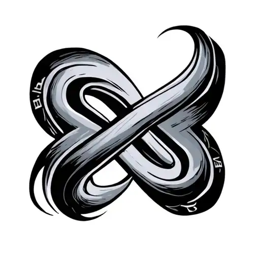 Infinity Sign With Irog And Mj At Sides Intertwined