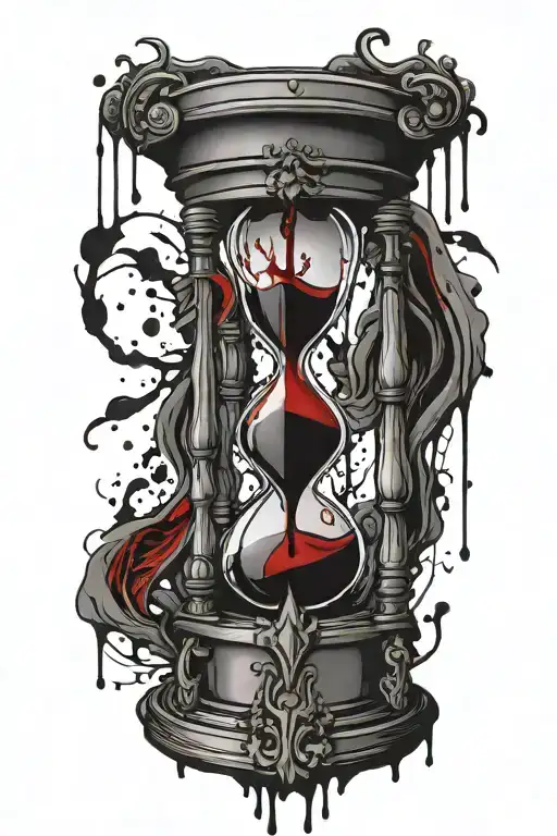 Goth Inspired Hourglass Dripping Blood