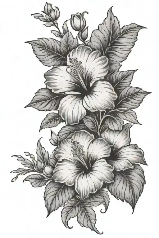 Hibiscus Flower Bouquet With Hebrew Yhwh Name