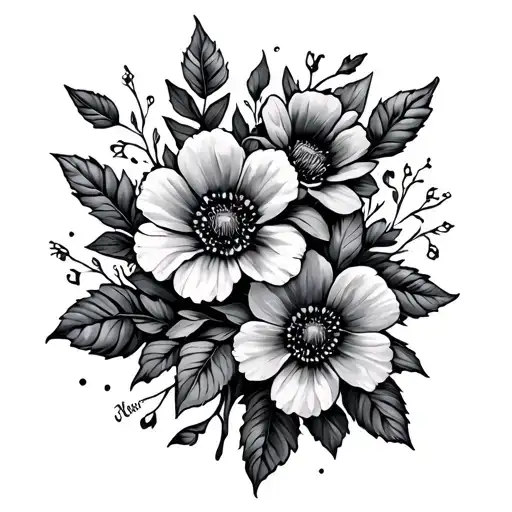 Text And Flowers Of February